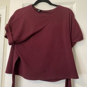 XS, burgundy express top